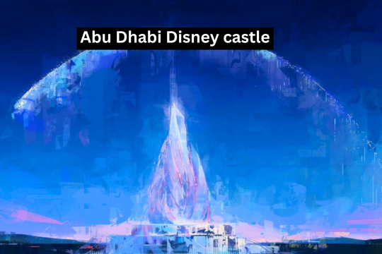 Abu Dhabi Disney castle with water feature at Disneyland Abu Dhabi